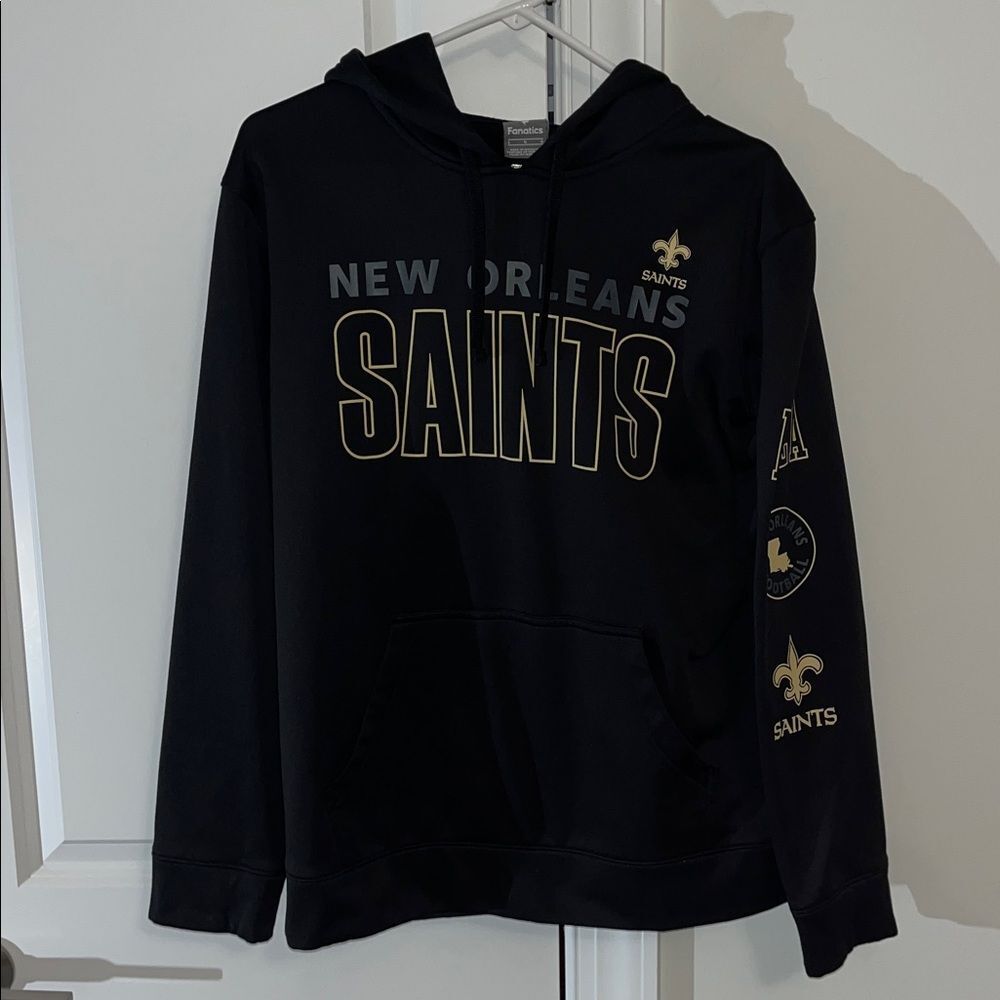 Black Fanatics Polyester New Orleans Saints Hoo Dat Hoodie Hooded sweatshirt L